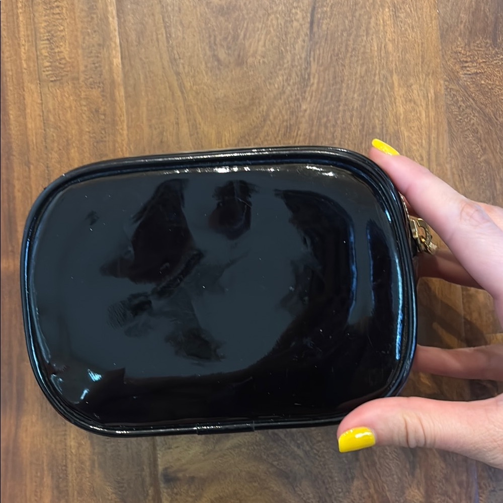 Tory Burch Black Patent Leather Cosmetic Bag - Picture 2 of 6